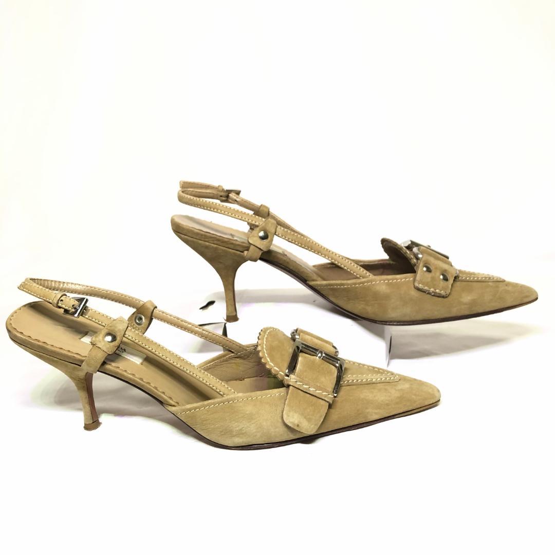 人気定番新作 美品 PRADA パンプス ポインテッドトゥ ピンヒール スリングバック fSxWF-m27398820932 格安高品質