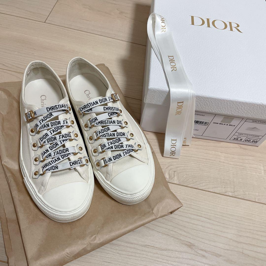正規品】Dior WALK'N'DIOR スニーカー コットン ローカット 白