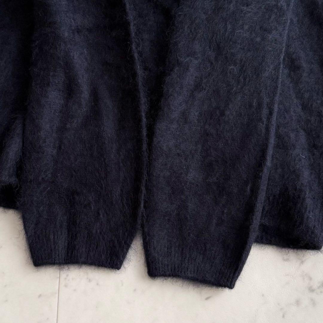美品 アナイ カシミヤ100% ボリュームカラー シャギーニット◆ネイビー 美品 アナイ カシミヤ100% ボリュームカラー シャギーニット◆ネイビー