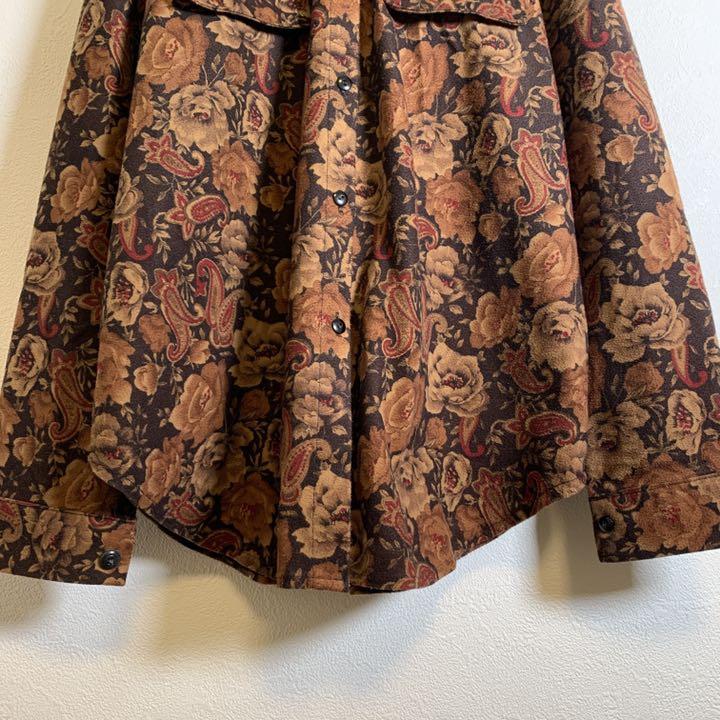 2022 激レア 柄シャツ ペイズリー柄 花柄 レトロ ブラウン 赤 古着 90s 希少 KekCg-m27403216562 お得品質保証