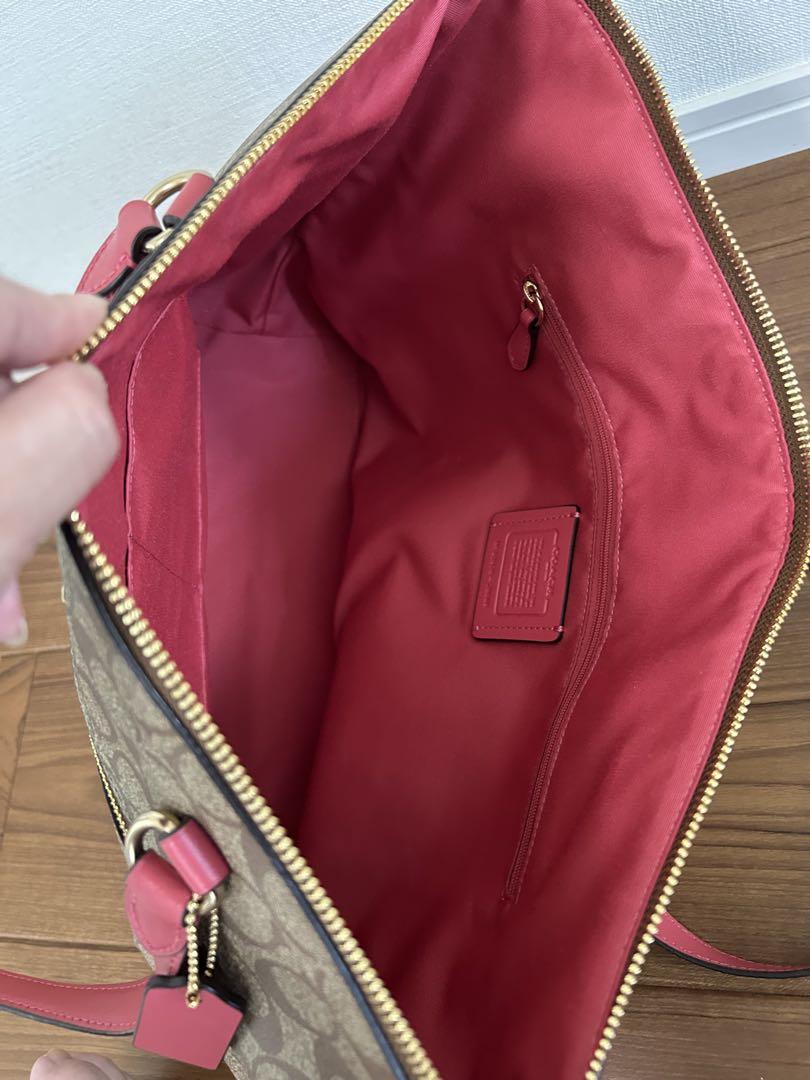 COACH ロゴトートバッグ ベージュ/ピンク