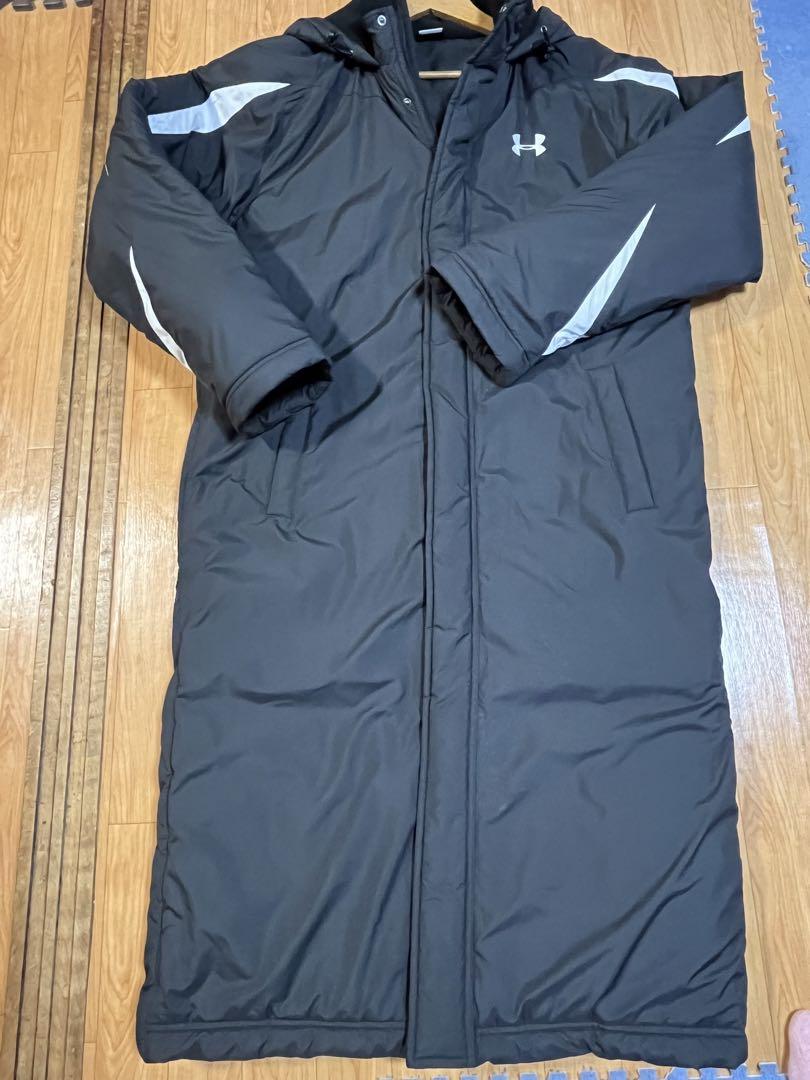 美品✨アンダーアーマー　ベンチコート　ビッグロゴ　ブラック　2XL
