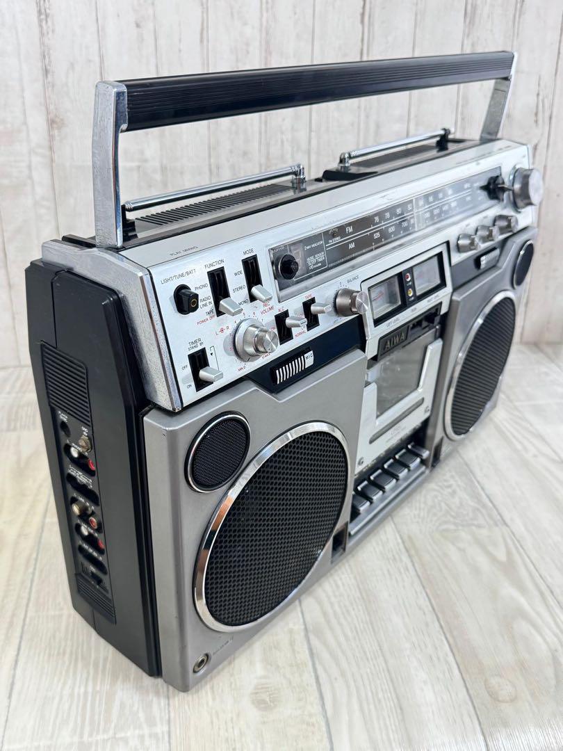 動作品｜AIWA アイワ ラジカセ CS-80｜FM/AM ラジオ　レトロ! aiwa - 動作品AIWA アイワラジカセCS-80FM/AMラジオレトロの通販