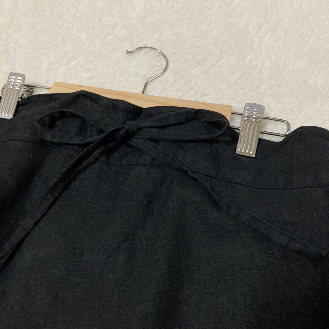 sou.sou  富士　リネン100% サルエルパンツ　ブラック　Mサイズ
