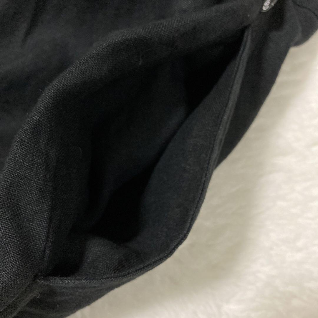 sou.sou  富士　リネン100% サルエルパンツ　ブラック　Mサイズ