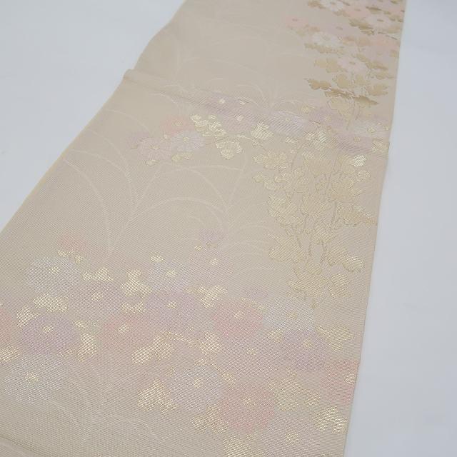 夏着物 正絹 絽“優しい涼の奏、エレガントに存在感を花開く菊花”袋帯 G-98