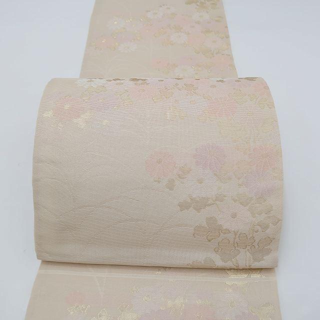 夏着物 正絹 絽“優しい涼の奏、エレガントに存在感を花開く菊花”袋帯 G-98