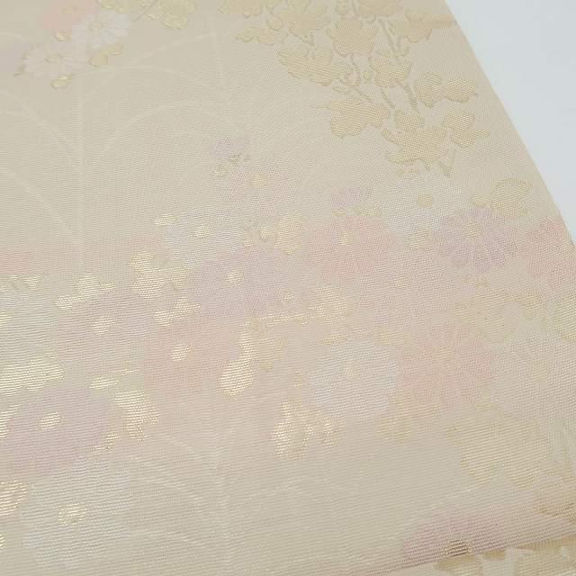 夏着物 正絹 絽“優しい涼の奏、エレガントに存在感を花開く菊花”袋帯 G-98