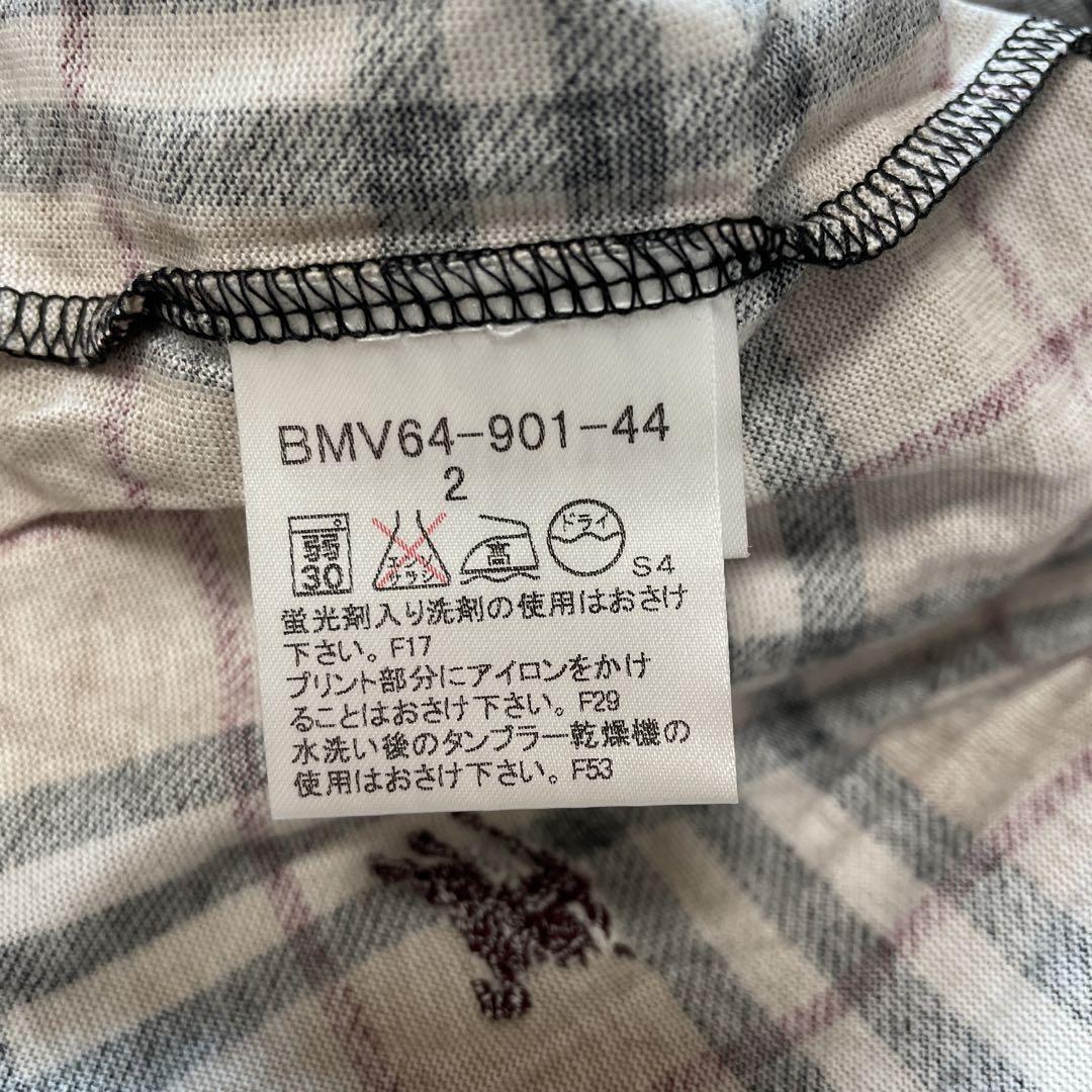 バーバリーブラックレーベル キャメル ノバチェック ホースロゴ カットソー