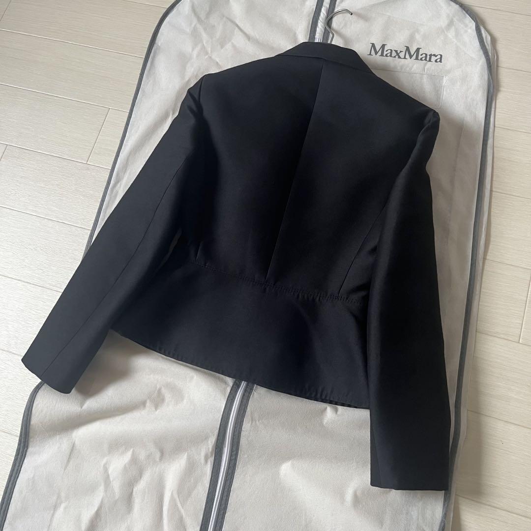 極綺麗❗️刺繍ロゴ YSL イヴサンローラン ウールシルク ジャケット 羽織り 黒