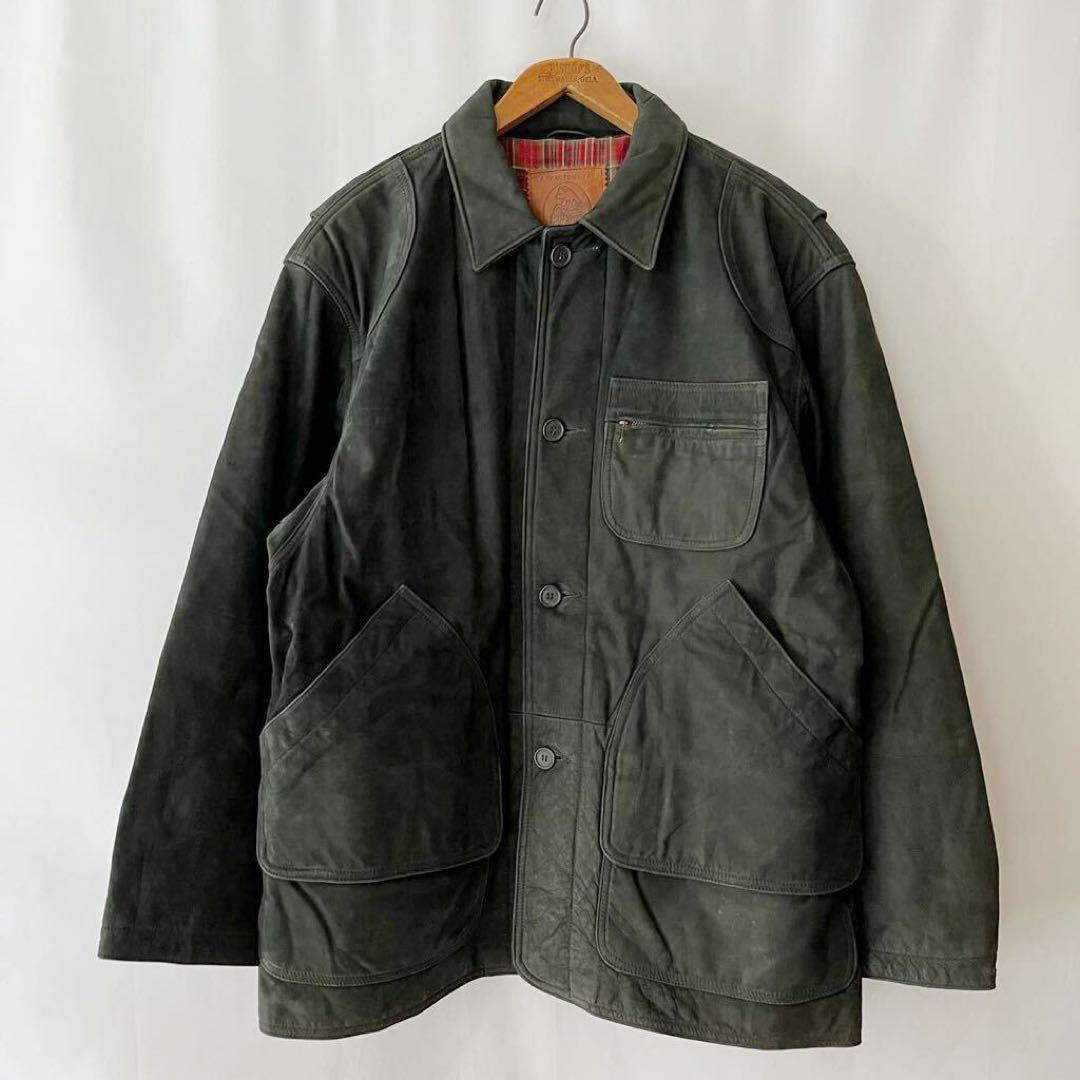 【黒】 90s GOLDEN BEAR ヌバック ハンティングジャケット M