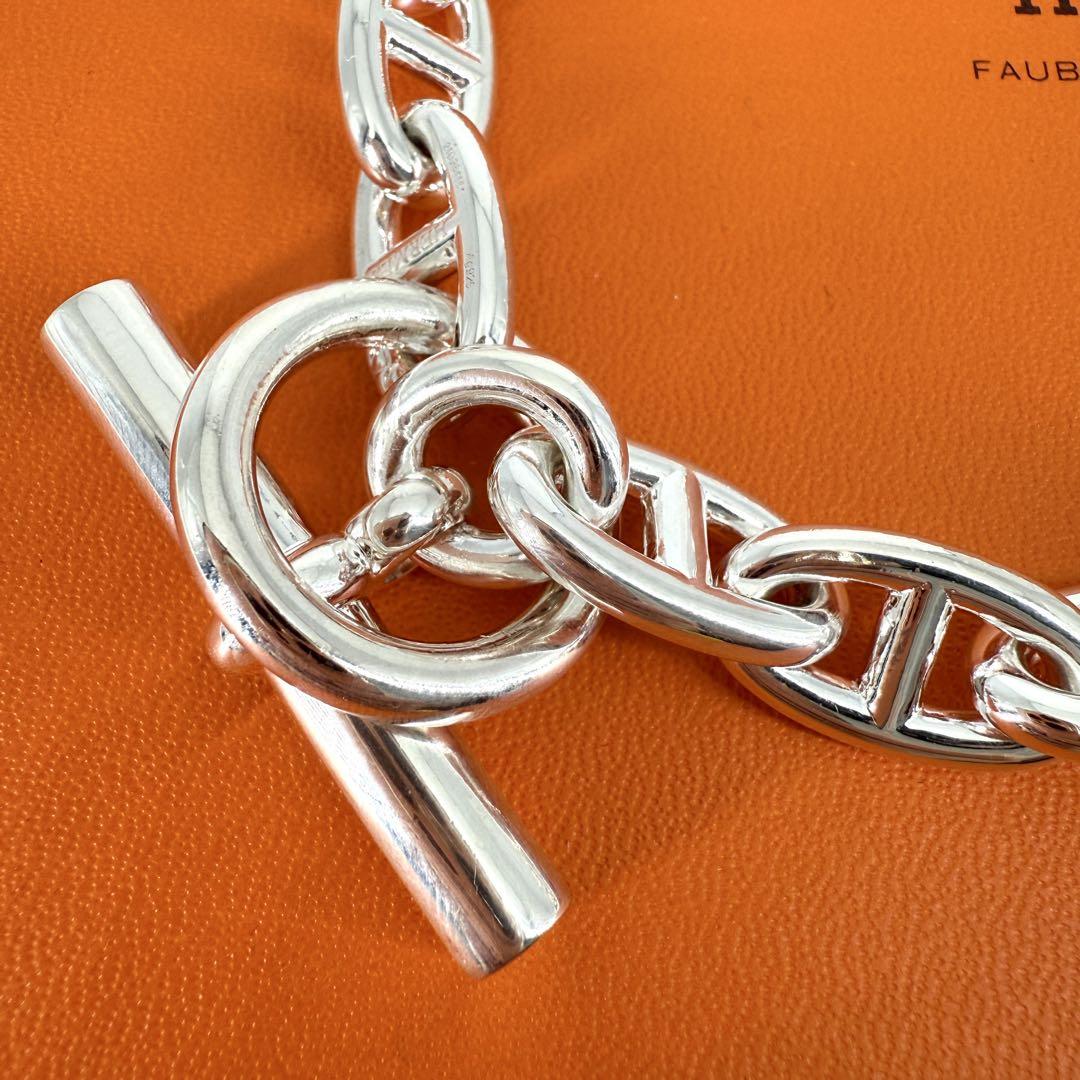 美品 HERMES シェーヌダンクル ネックレス GM 29 シルバー 激