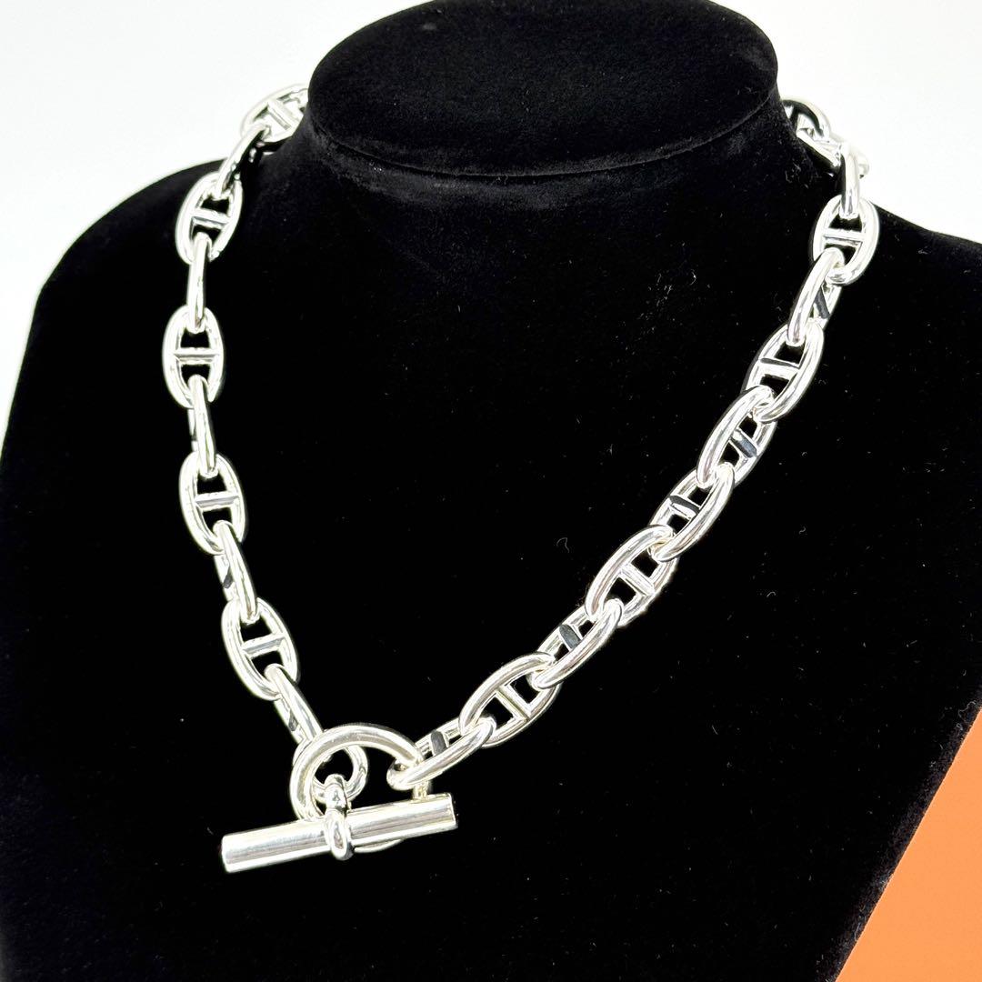 新着入荷の通販 美品 HERMES 激 シルバー 29 GM ネックレス シェーヌダンクル アクセサリー