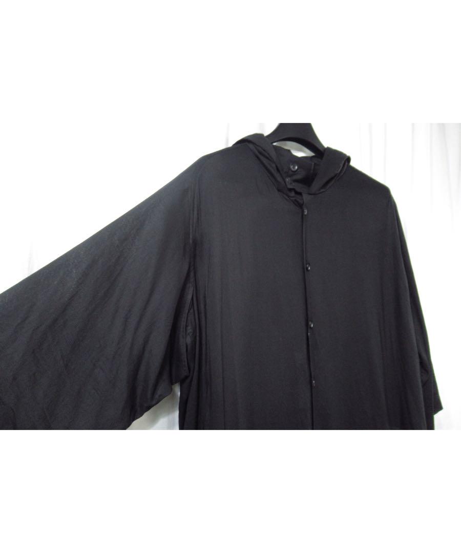 最新な yamamoto yohji +noir ラグランスリーブデザイン フード付き ワンピース