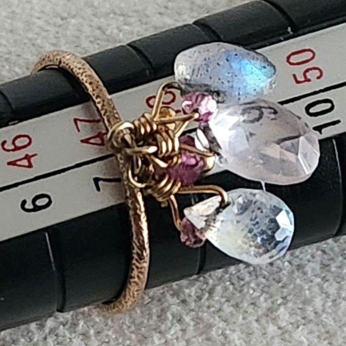 人気の雑貨がズラリ！ ラブラドライト×ムーンストーン×ローズクォーツ♡7号【ノジェス アクセサリー