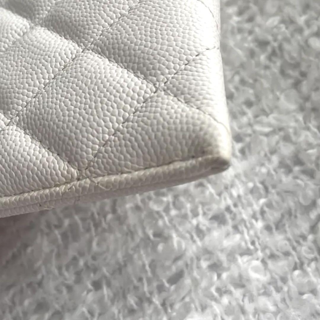 CHANEL マトラッセ スリムウォレット 白