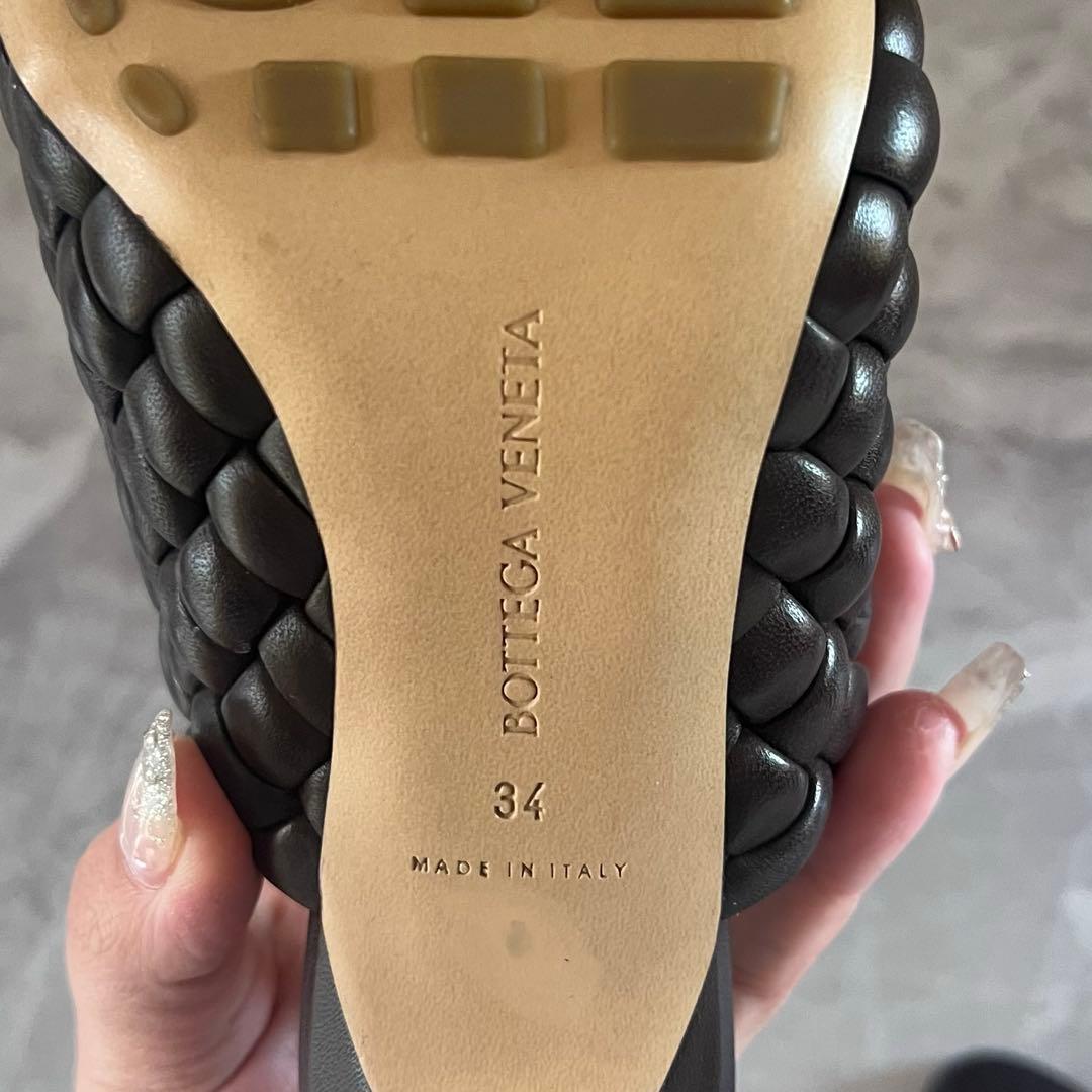 ボッテガヴェネタ レザー 34 ブラウン カーブイントレチャート ミュール ボッテガヴェネタ レザー 34 ブラウン カーブイントレチャート ミュール