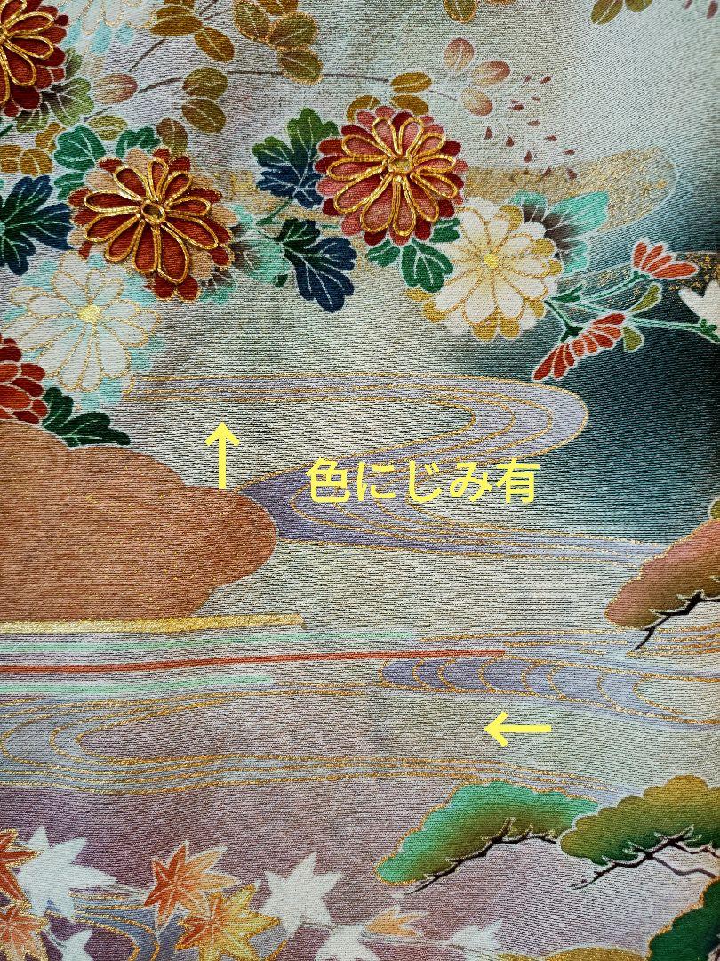 着物リメイクワンピース 作者物落款付