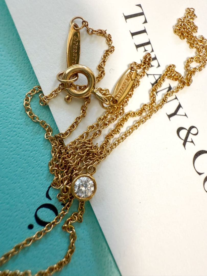 K18 ティファニー バイザヤード ネックレス 0.08ct ダイヤモンドTIFFANY