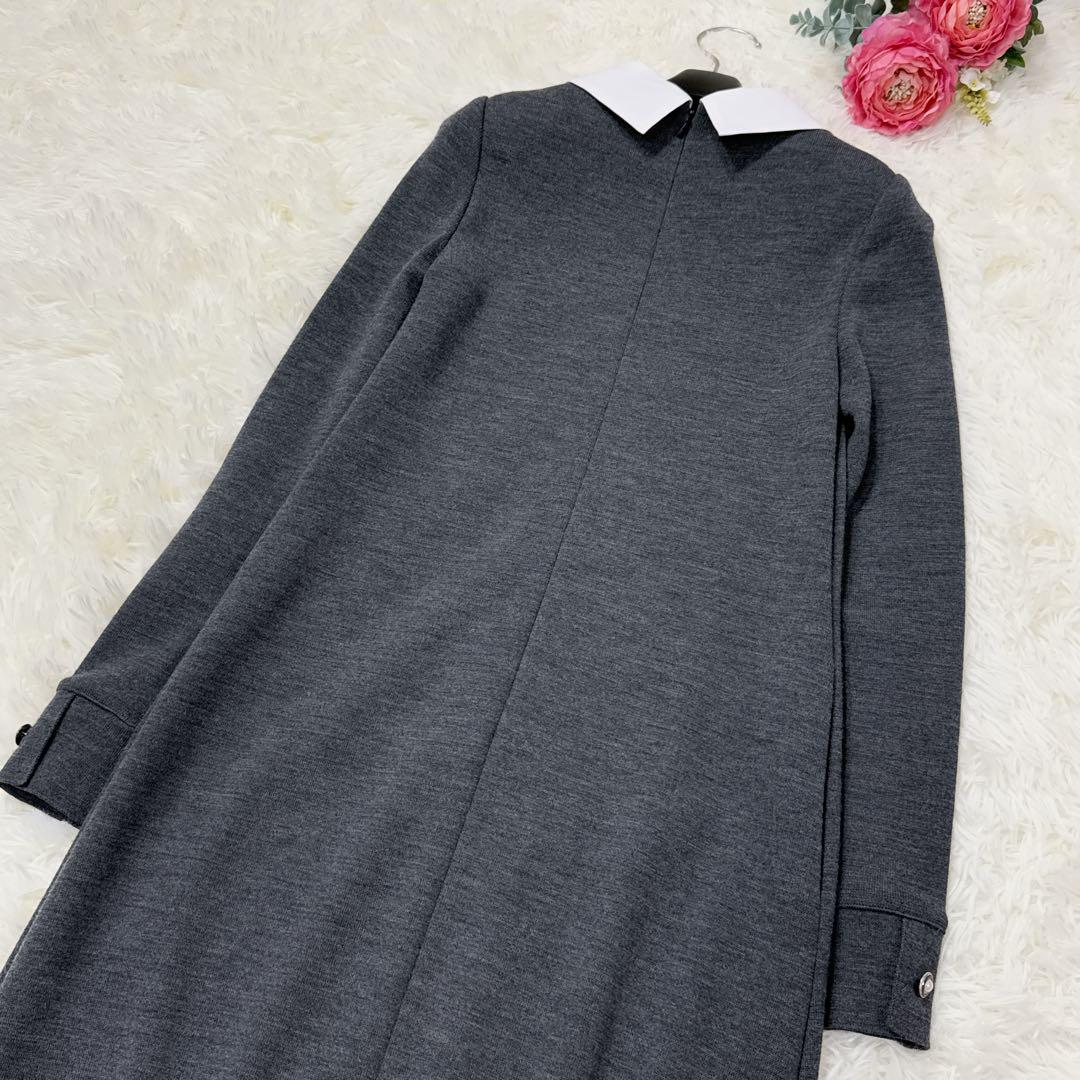 定価10万✨フォクシー 白襟ニットドレス マリオン Aライン