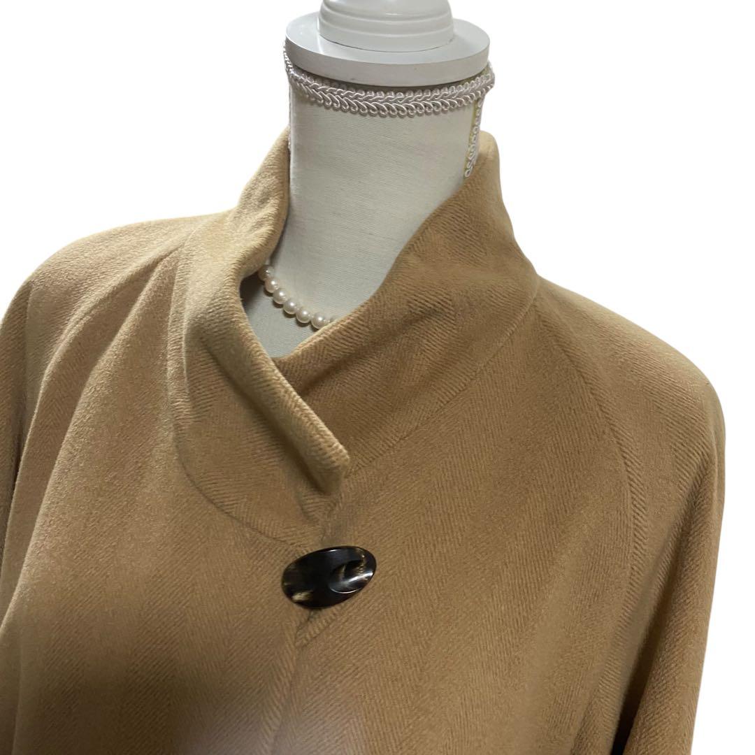 極美品　アンゴラ　日本製　上品　ステンカラー　ロング　コート　サイズフリー