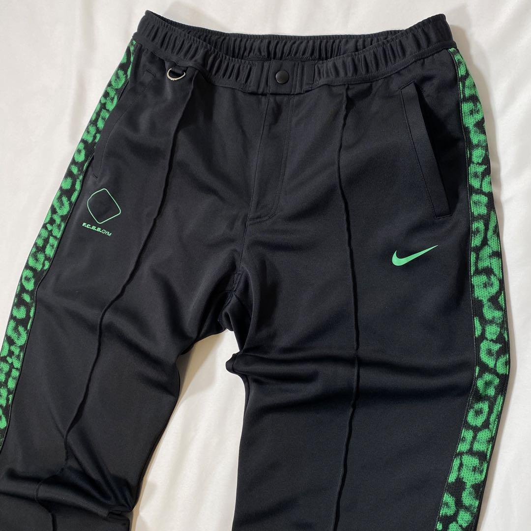 FCRB NIKE サイドラインレオパード柄 ジャージパンツ　黒緑　豹柄　XL
