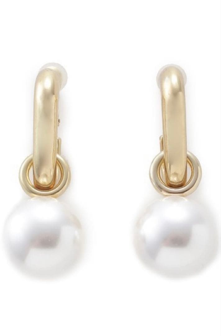 ミラオーウェン　ドロップチャームイヤリング