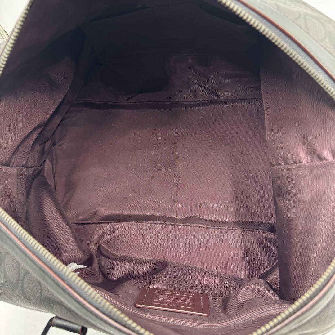 美品✨コーチ ボストンバッグ トレッカー 2way シグネチャー レザー 黒
