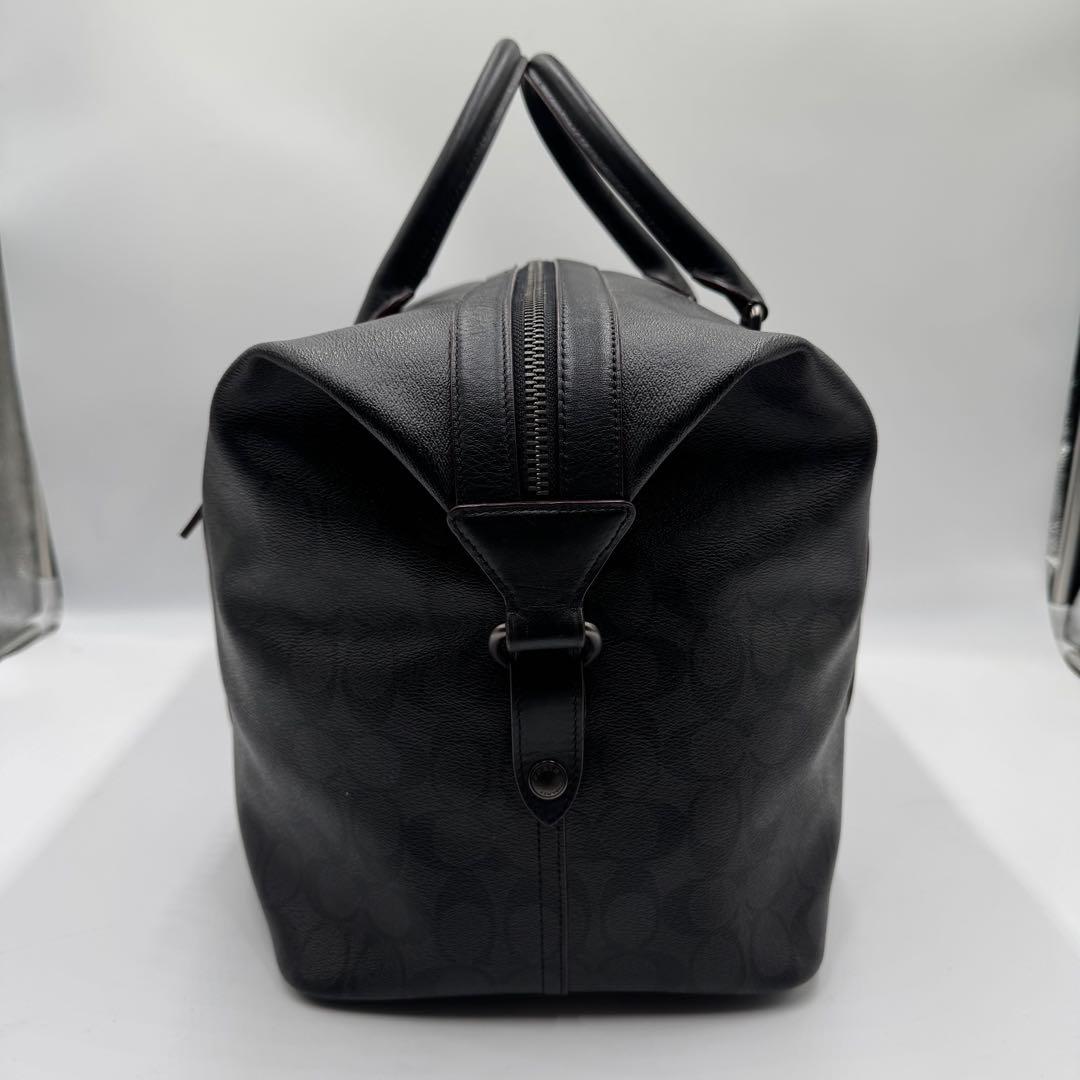 美品✨コーチ ボストンバッグ トレッカー 2way シグネチャー レザー 黒