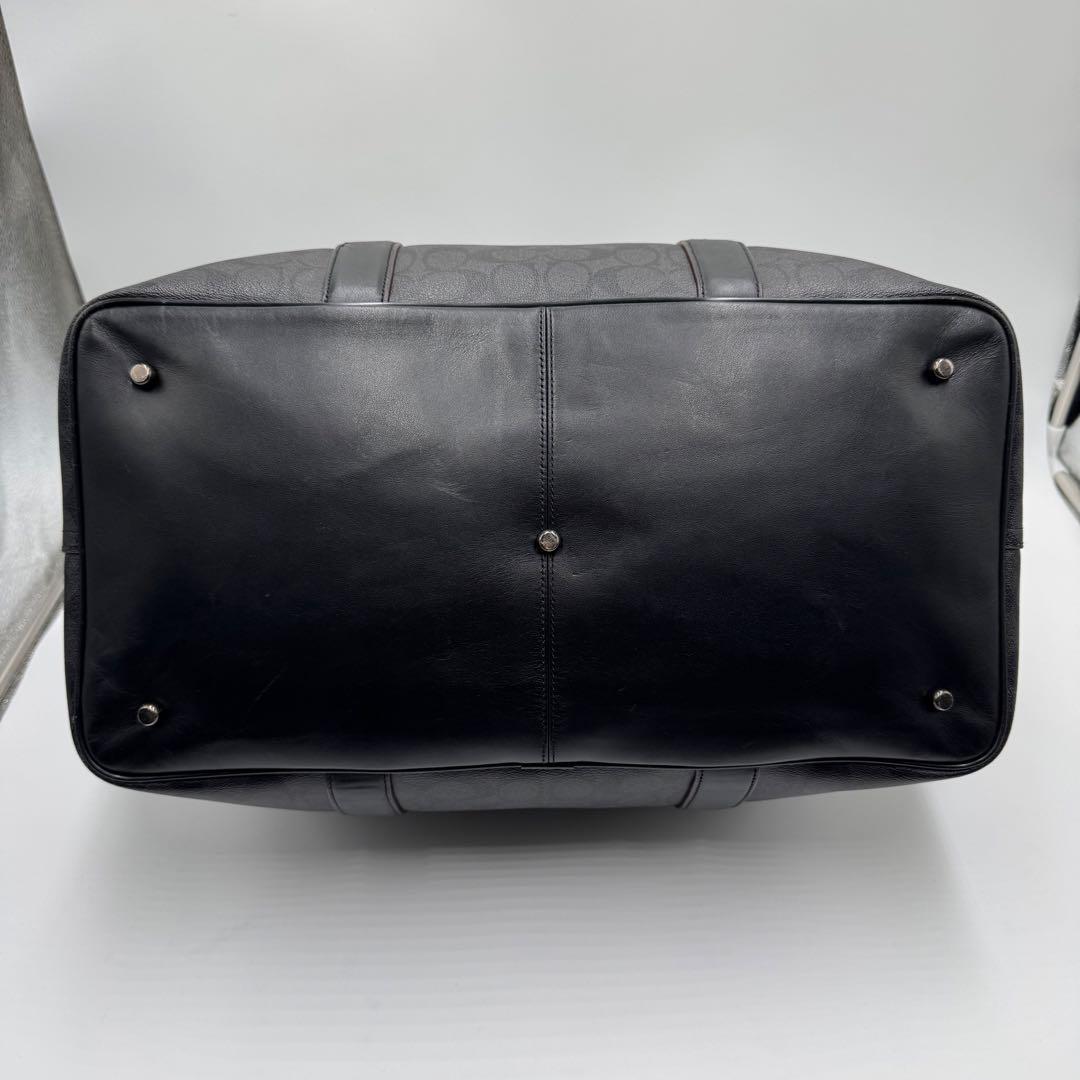 美品✨コーチ ボストンバッグ トレッカー 2way シグネチャー レザー 黒