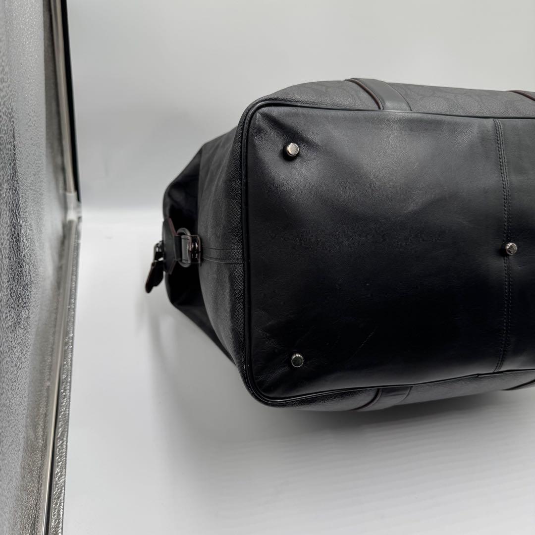 美品✨コーチ ボストンバッグ トレッカー 2way シグネチャー レザー 黒