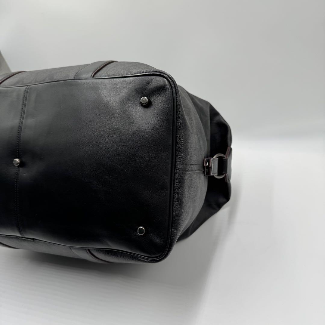 美品✨コーチ ボストンバッグ トレッカー 2way シグネチャー レザー 黒