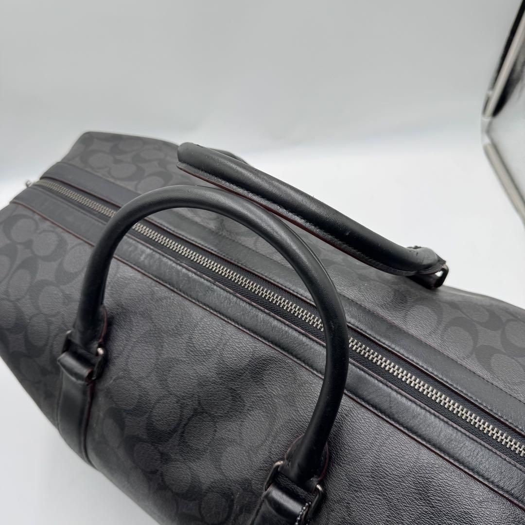 美品✨コーチ ボストンバッグ トレッカー 2way シグネチャー レザー 黒