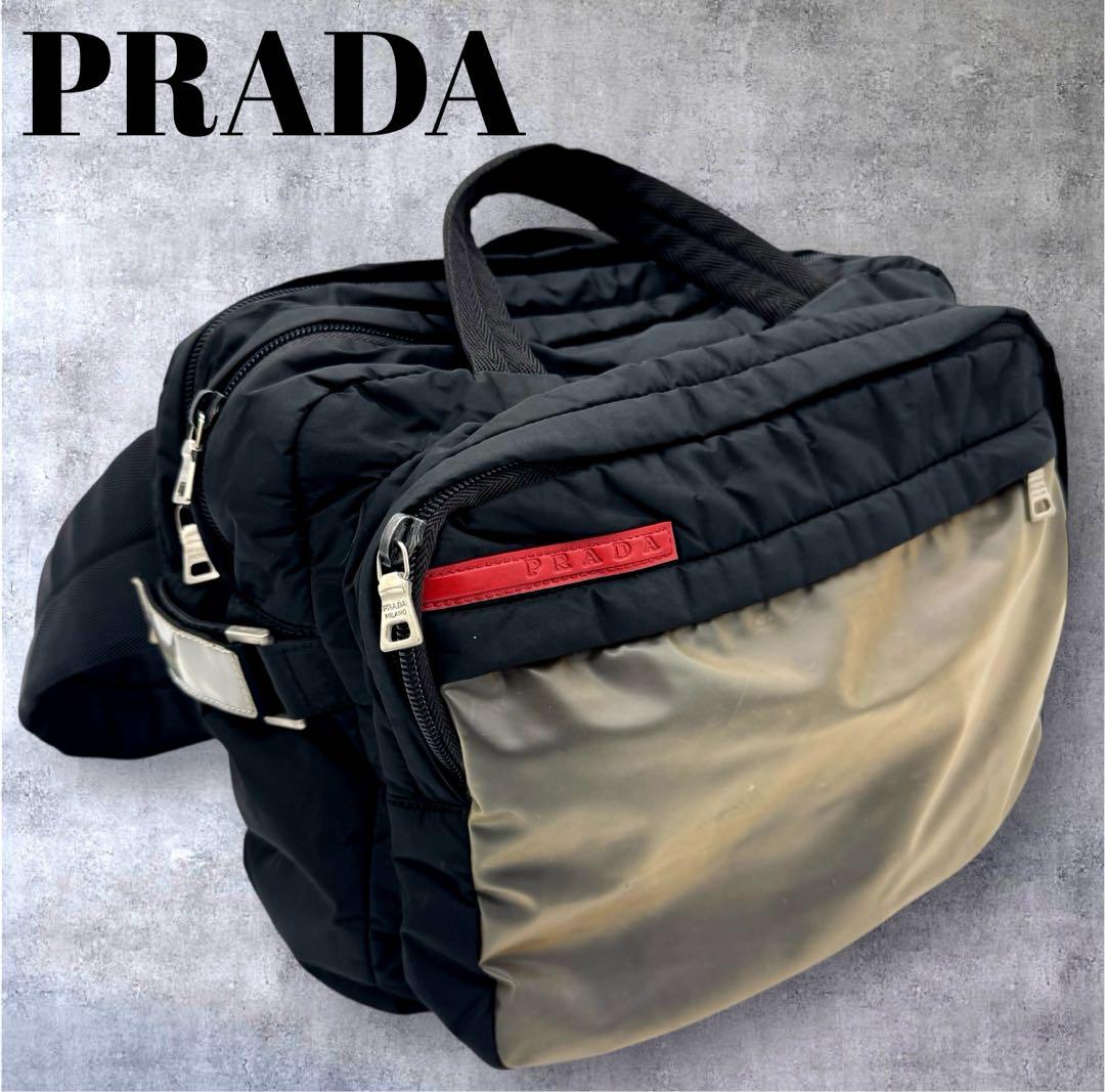 稀少 廃盤 PRADAプラダ ハンドバッグ ウエストポーチ2way カメラバッグ