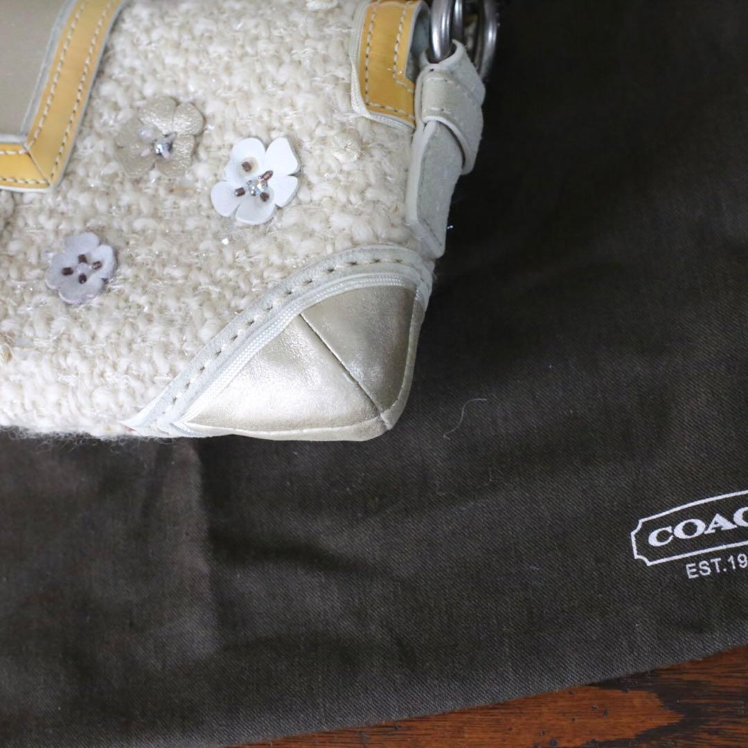 Coach Soho Demi Flap Wool Shoulder Bag