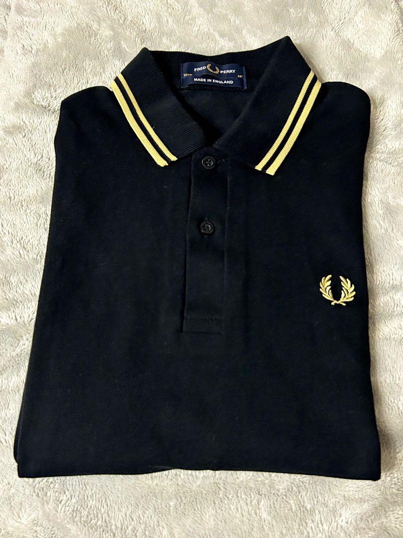 FRED PERRY ポロシャツM12 イングランド製 ブラックゴールド