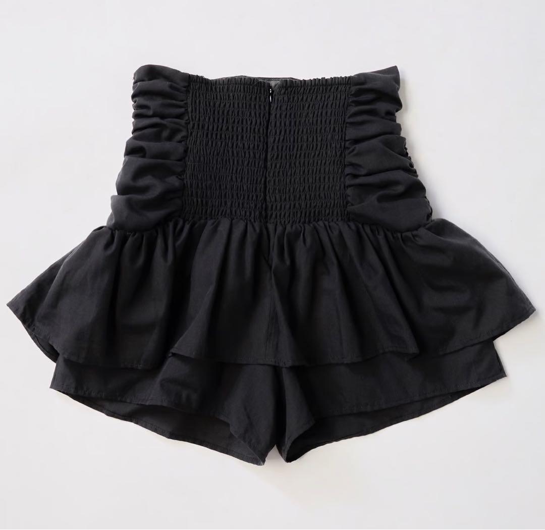 スカート drawstring ribbon tiered skirt pants