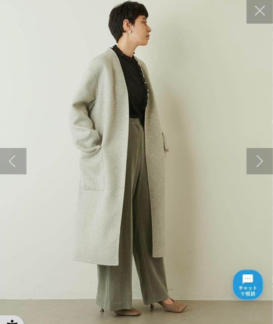 美品21AW》Whim Gazette ビーバーリバーコート ライトグレー F