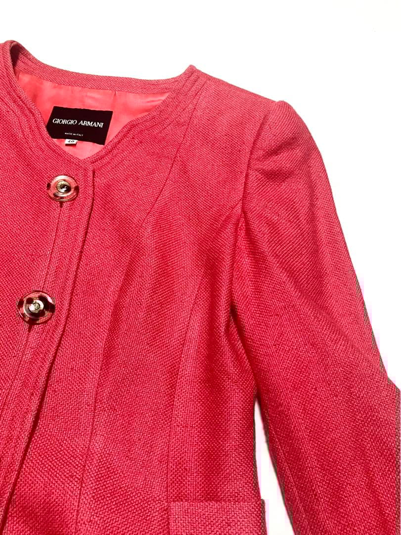 ジョルジオアルマーニ ノーカラージャケット シルク カシミヤ ジョルジオアルマーニ ノーカラージャケット シルク カシミヤ