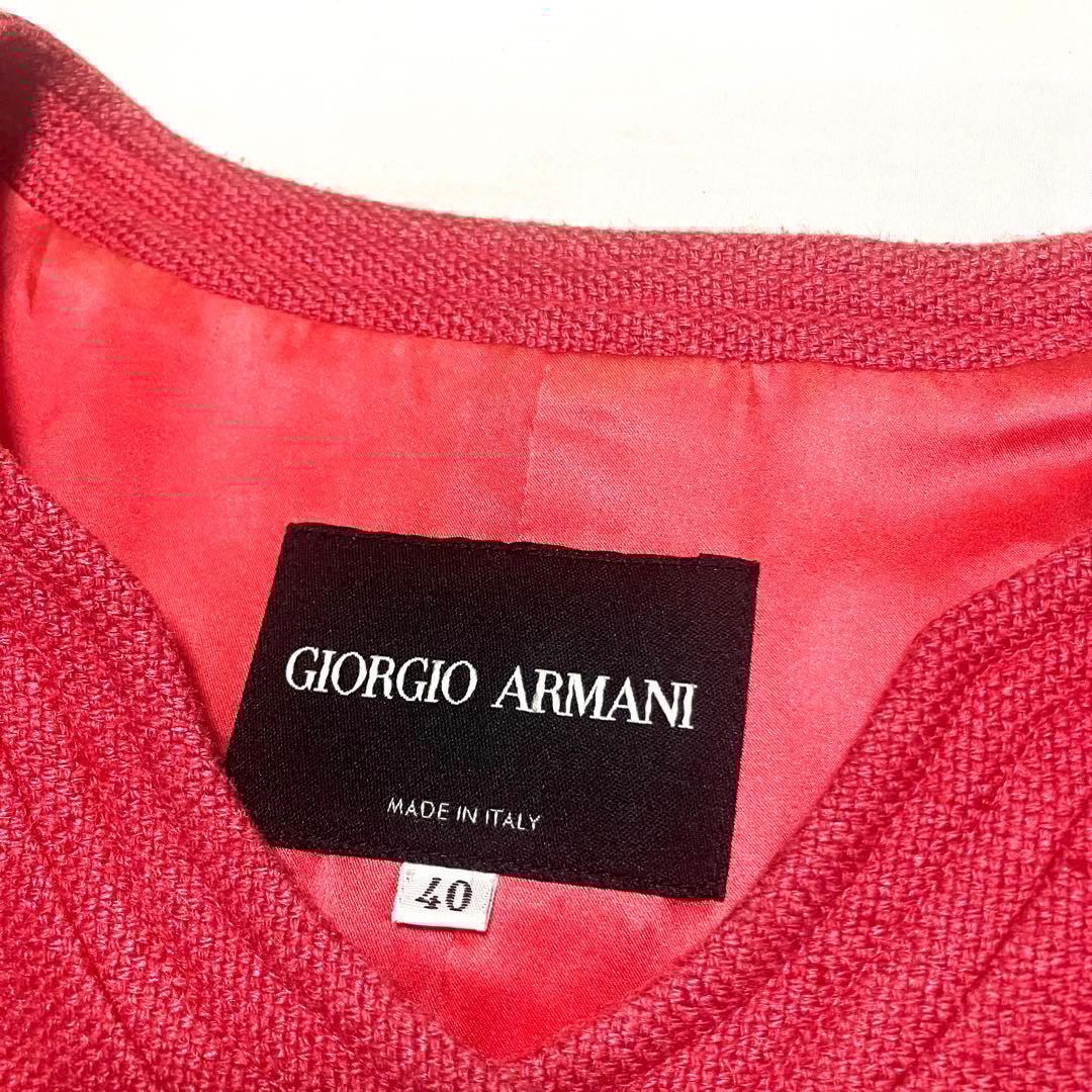 ジョルジオアルマーニ ノーカラージャケット シルク カシミヤ ジョルジオアルマーニ ノーカラージャケット シルク カシミヤ