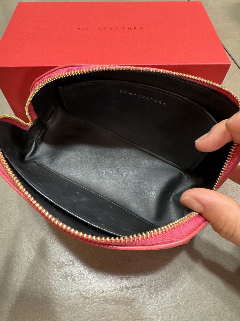美品 BONAVENTURA コスメティックポーチ アザレピンク スモール