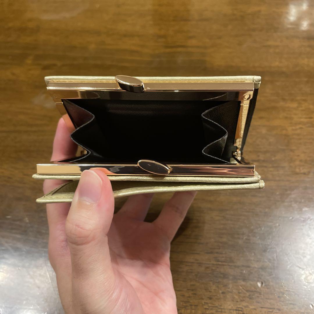 皇居 本革 財布 シャンパンゴールド がま口財布 シャンパン