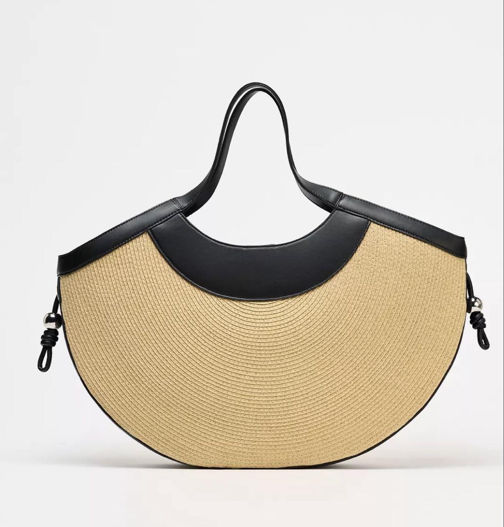 新品　ZARAラフィア風バッグ