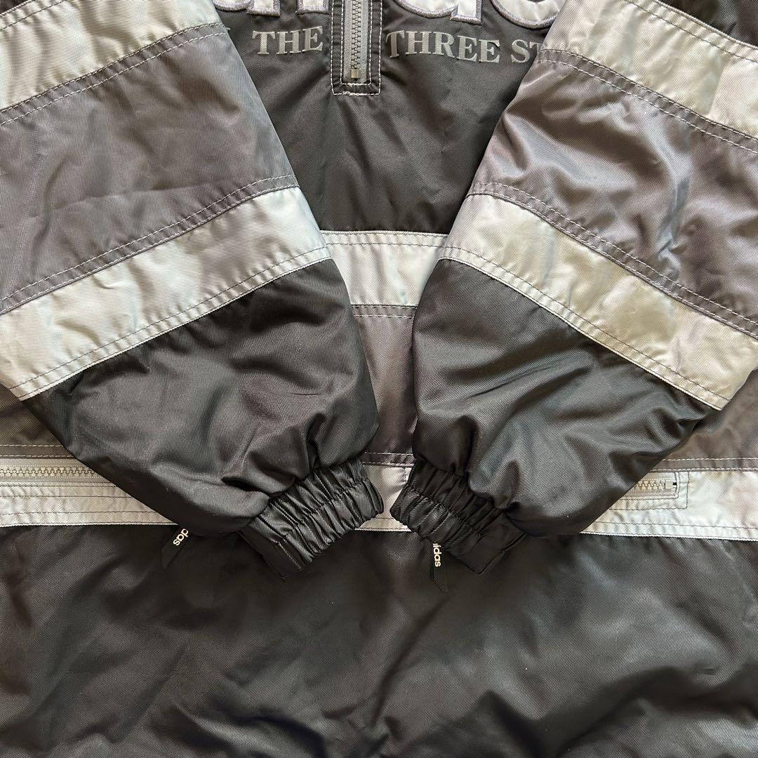 adidas オールドアディダス ハーフジップナイロンパーカー M 黒 デサント