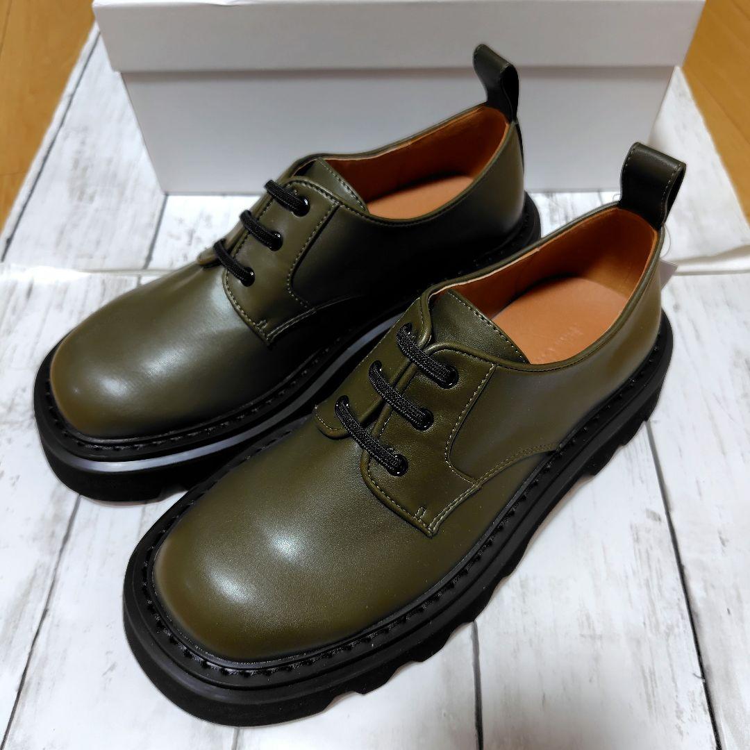 新品！ミラオーウェン.トラックソールマニッシュシューズ.ローファー.カーキ秋