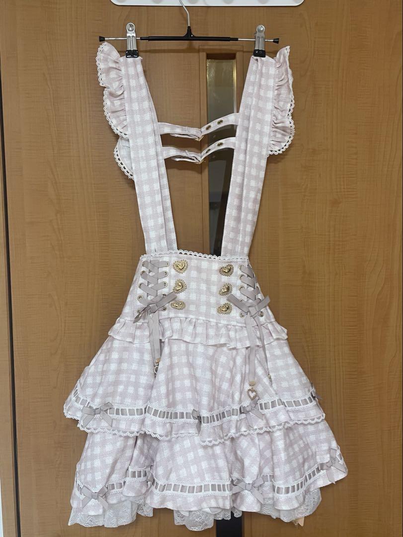 【新品未使用】LIZLISA はしごリボンギンガムティアードスカパン ピンク