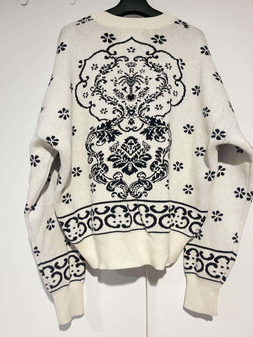 RHUDE ホワイト ジャガード セーター　Mサイズ