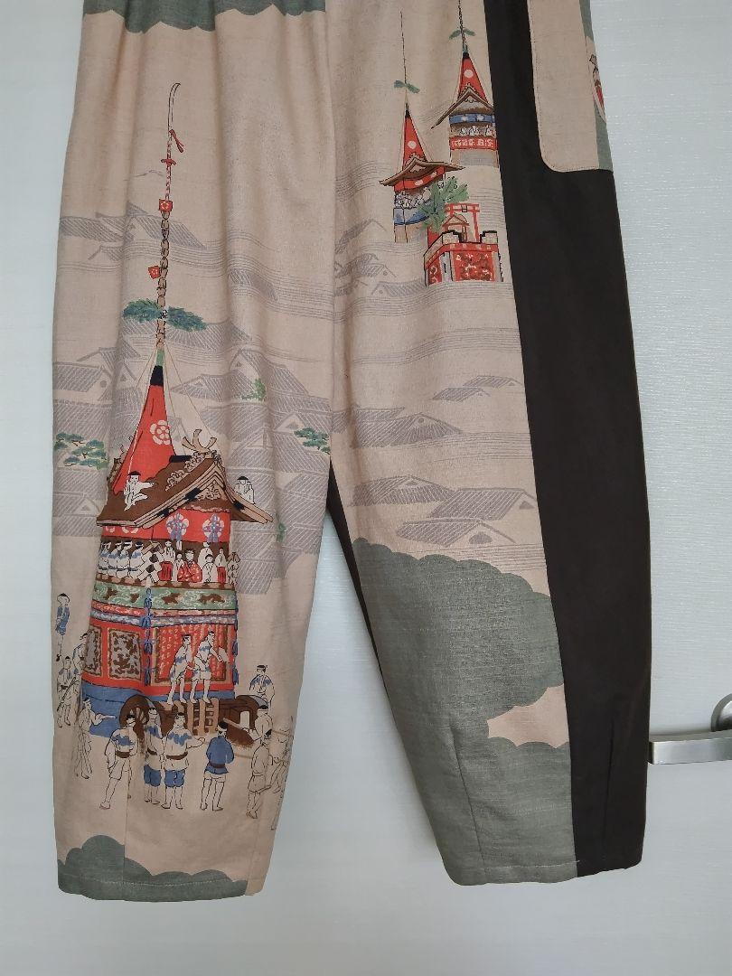 風呂敷と浴衣の柿渋染めゆったりパンツ ハンドメイド｜Yahoo