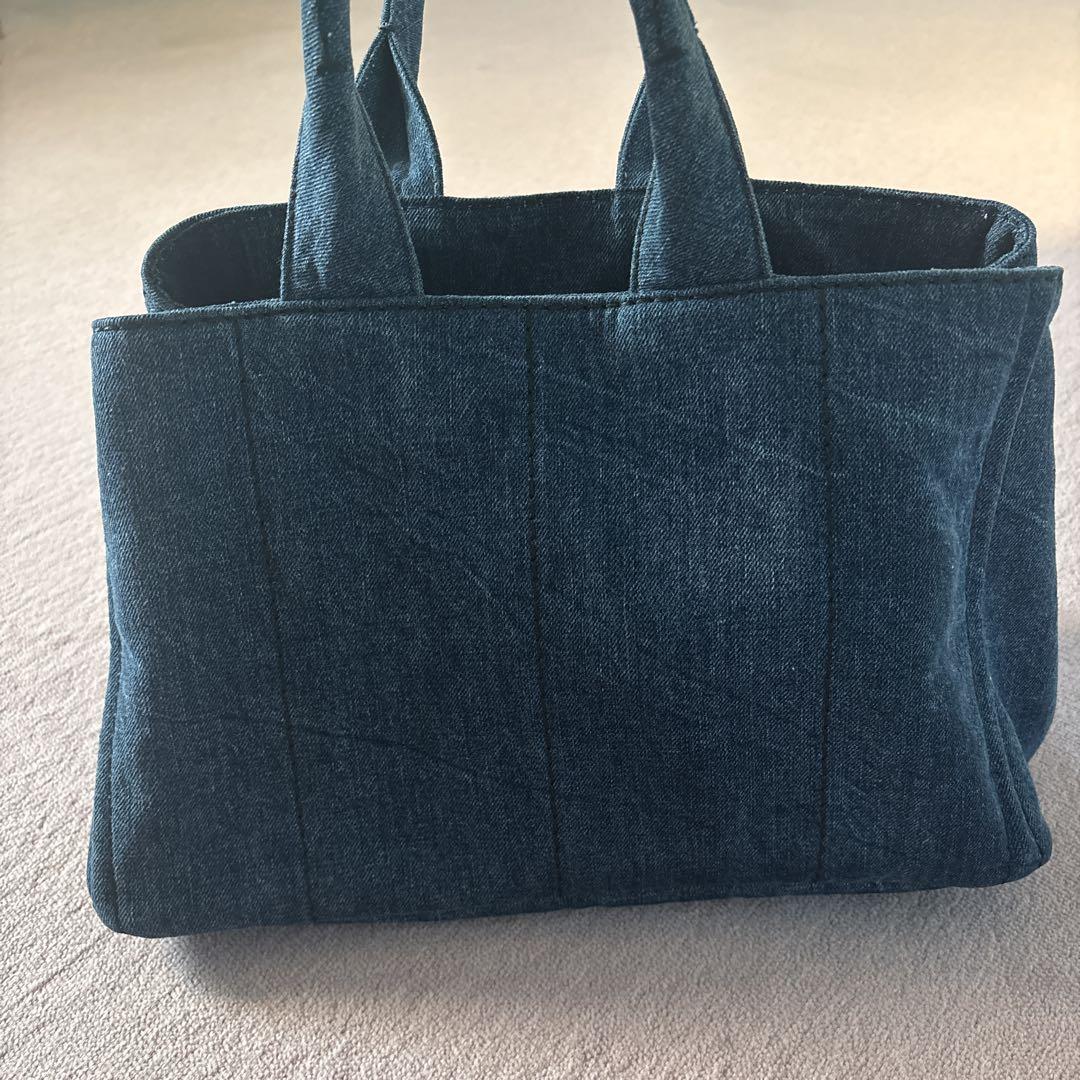 PRADA プラダ CANAPA カナパ デニム ショッパー トート バッグ