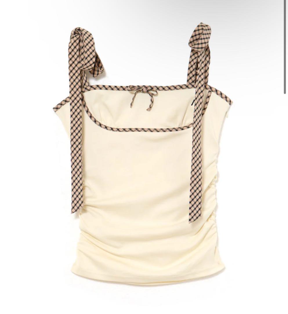 Alice check ribbon tops